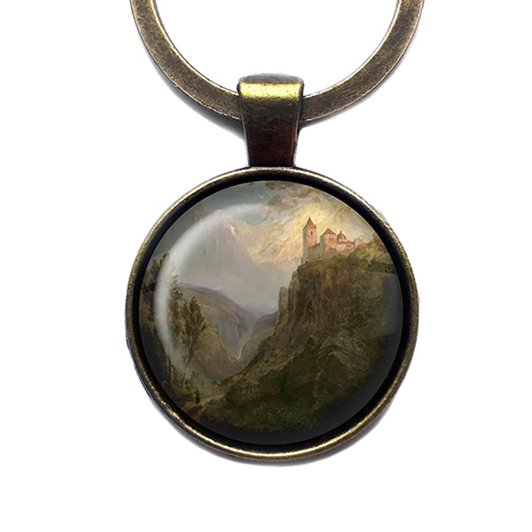 Frederic Edwin Church The Monastery of San Pedro Our Lady of the Snows 1879 Classic Artwork Bronze Keychain