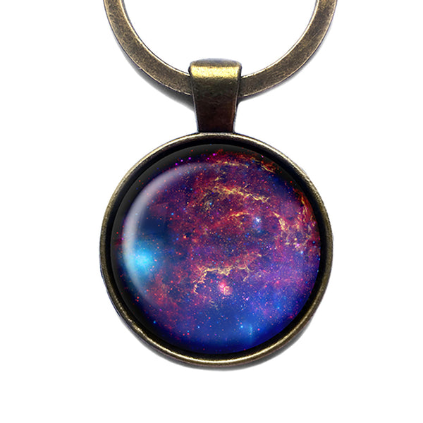 NASA Photograph Galaxy Antique Bronze Keychain