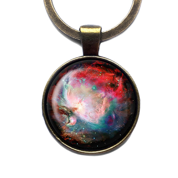 NASA Photograph Orion Nebula Antique Bronze Keychain