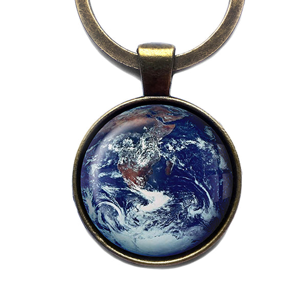 NASA Photograph Earth Wonder Antique Bronze Keychain