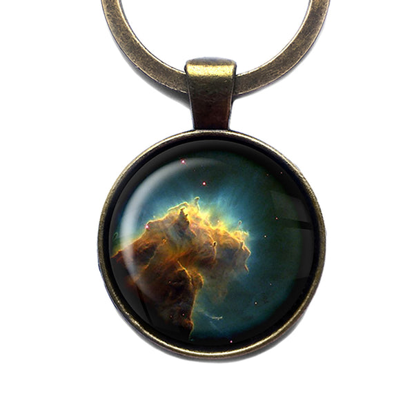 NASA Photograph Eagle Nebula Antique Bronze Keychain