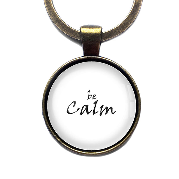 Be Calm Antique Bronze Keychain