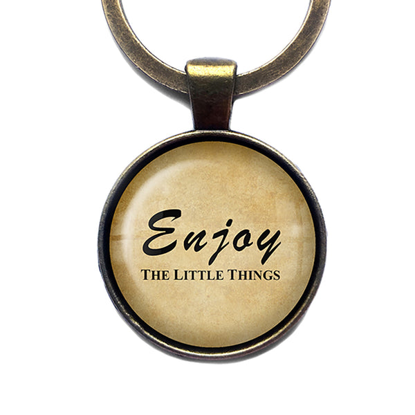 Enjoy The Little Things Bronze Keychain