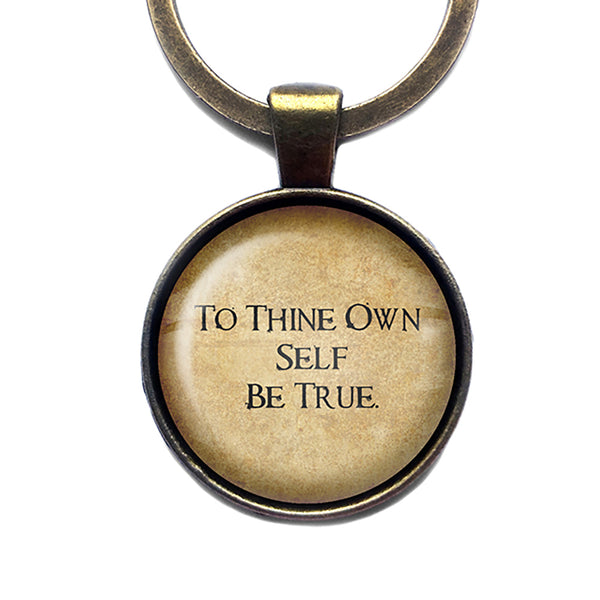 William Shakespeare To Thine Own Self be True Bronze Keychain