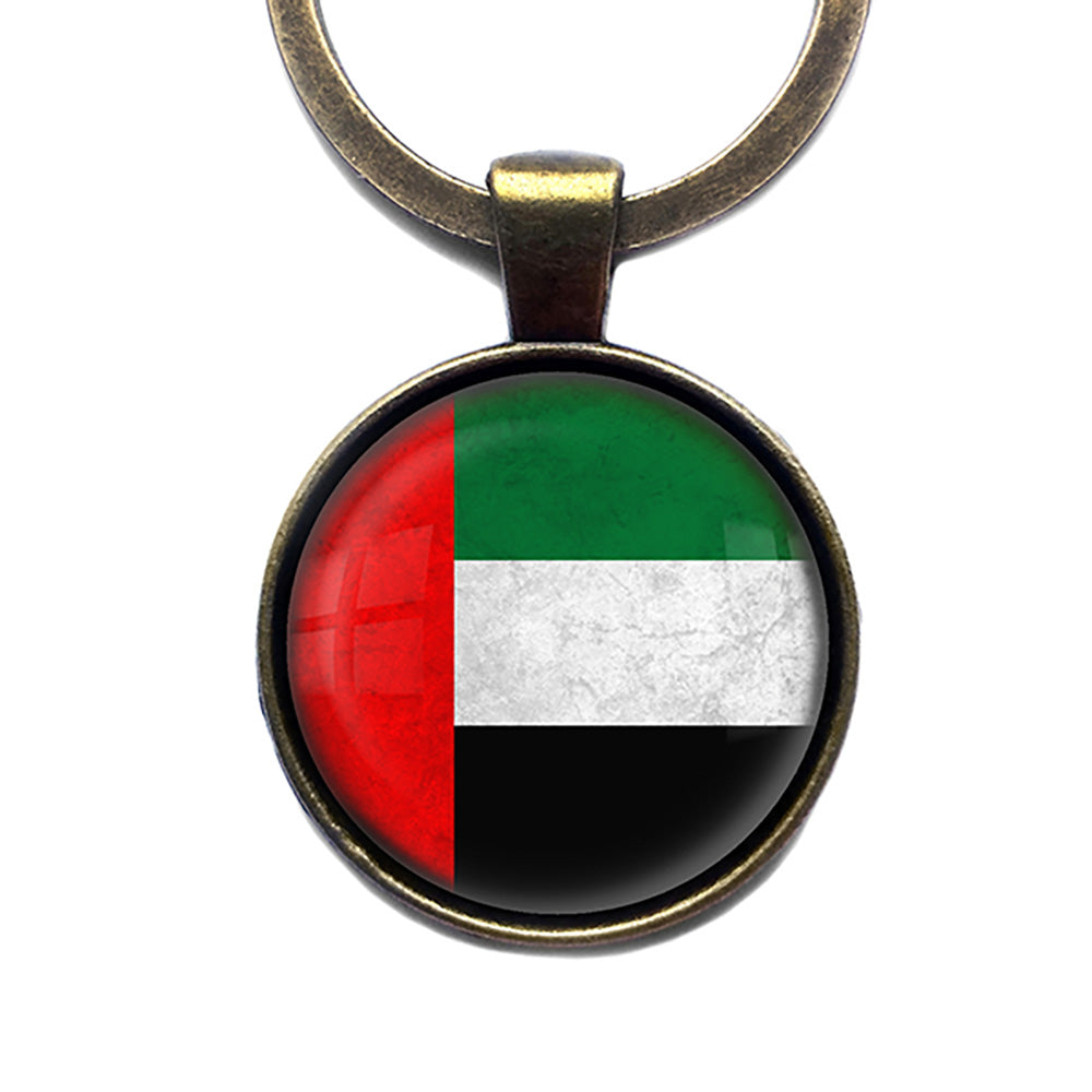 United Arab Emirates Emirati Flag Antique Bronze Keychain – Elysian ...