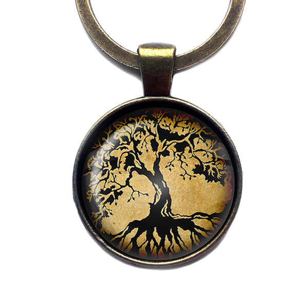 Tree of Life Nature Antique Bronze Keychain