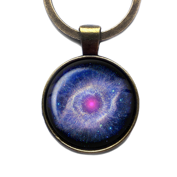 NASA Photograph Helix Nebula Antique Bronze Keychain