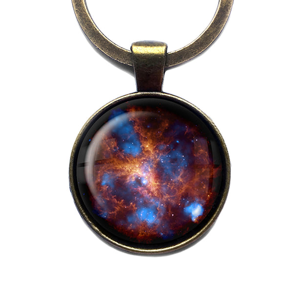 NASA Photograph The Tarantula Nebula Antique Bronze Keychain