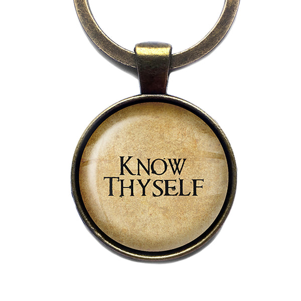 Know Thyself Antique Bronze Keychain