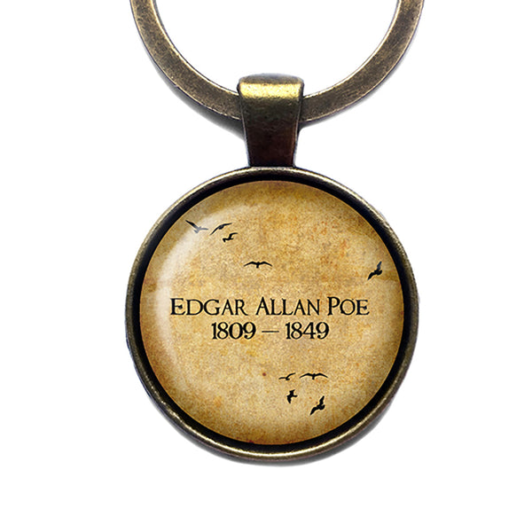 Edgar Allan Poe 1809 - 1849 Antique Bronze Keychain