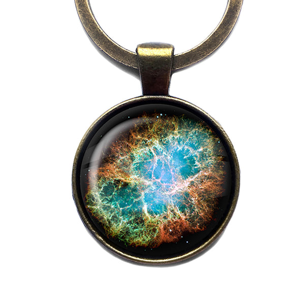 NASA Photograph Galaxy Magic Antique Bronze Keychain