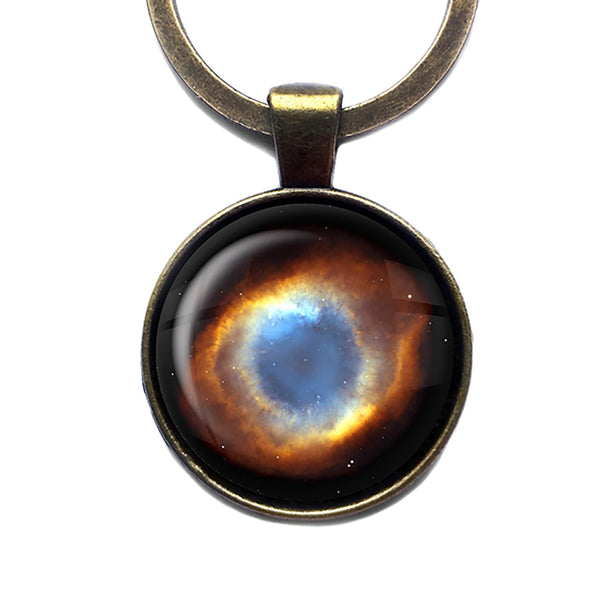 NASA Photograph Helix Nebula The Eye of God Antique Bronze Keychain