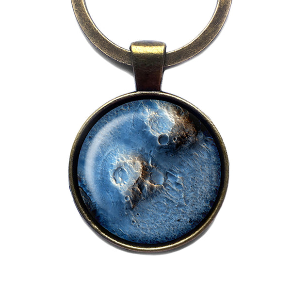 NASA Photograph The Moon Surface Antique Bronze Keychain