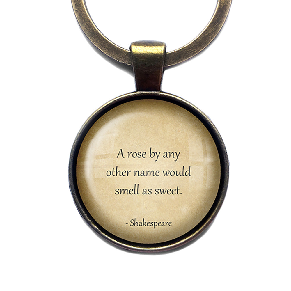 William Shakespeare Rose by any Other Name Bronze Keychain – Elysian ...