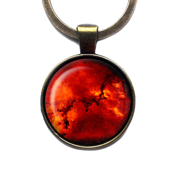 NASA Photograph Rosetta Nebula Antique Bronze Keychain