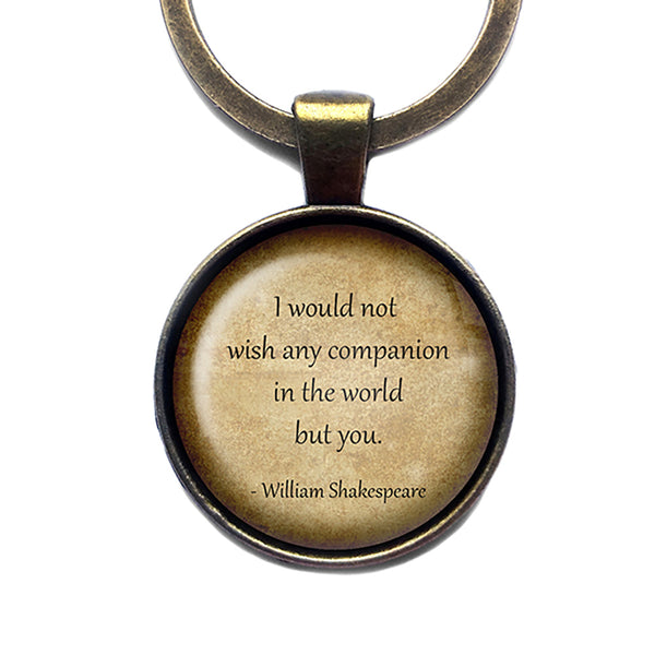 William Shakespeare My World Companion Antique Bronze Keychain