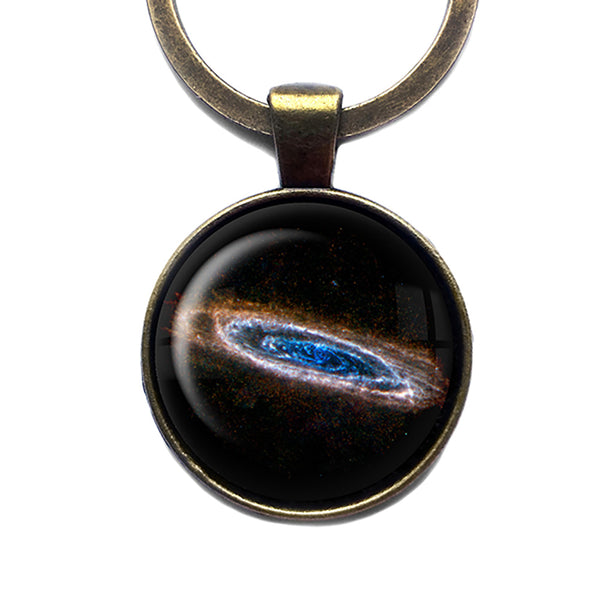 NASA Photograph Galaxy Forever Antique Bronze Keychain