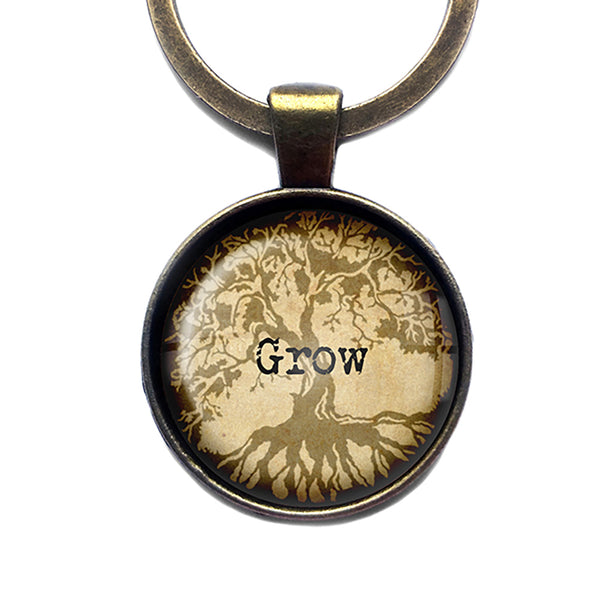 Tree of Life Grow Antique Bronze Keychain