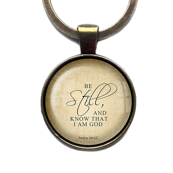 Psalm 46:10 Be Still and Know that I am God King James Version KJV Bible Keychain