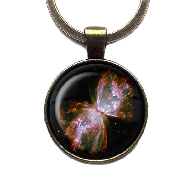 NASA Photograph Red Tarantula Nebula Antique Bronze Keychain