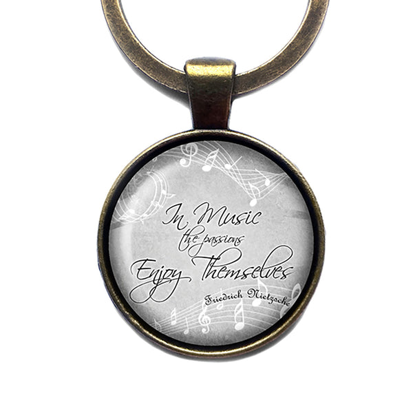 Friedrich Nietzsche In Music the Passions Enjoy Themselves Bronze Keychain
