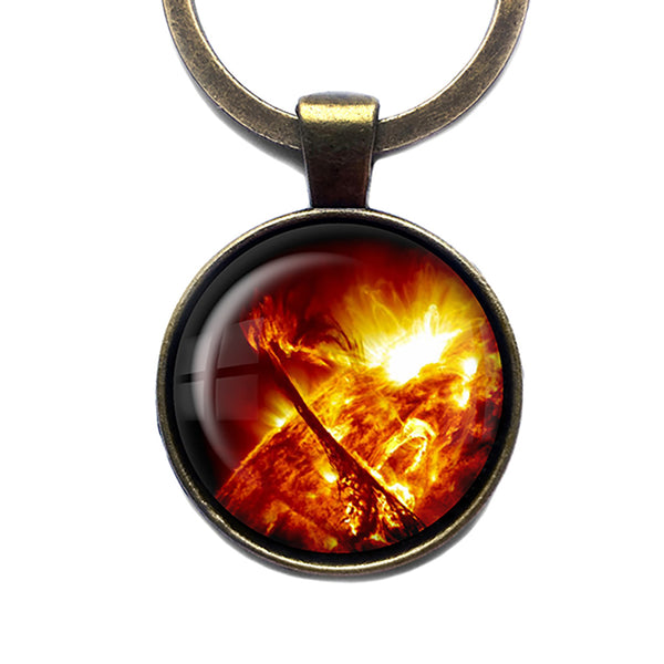NASA Photograph The Sun Antique Bronze Keychain