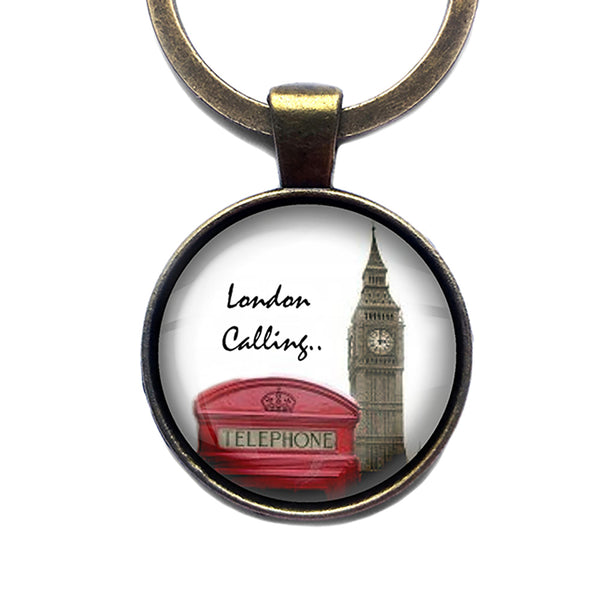 UK United Kingdom London Calling Bronze Keychain