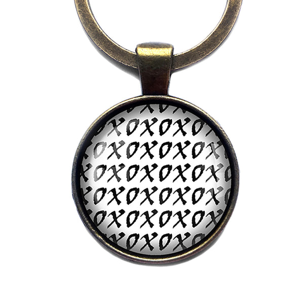 XOXOXO Hugs and Kisses Bronze Keychain