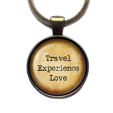 Travel Experience Love Antique Bronze Keychain