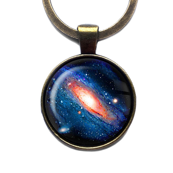 NASA Photograph Whole Galaxy Antique Bronze Keychain