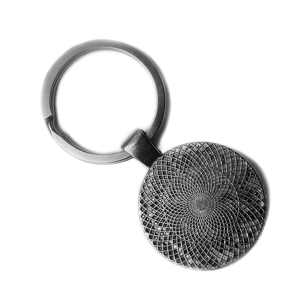 NASA Photograph Nebula Rays of Pink Antique Silver Keychain