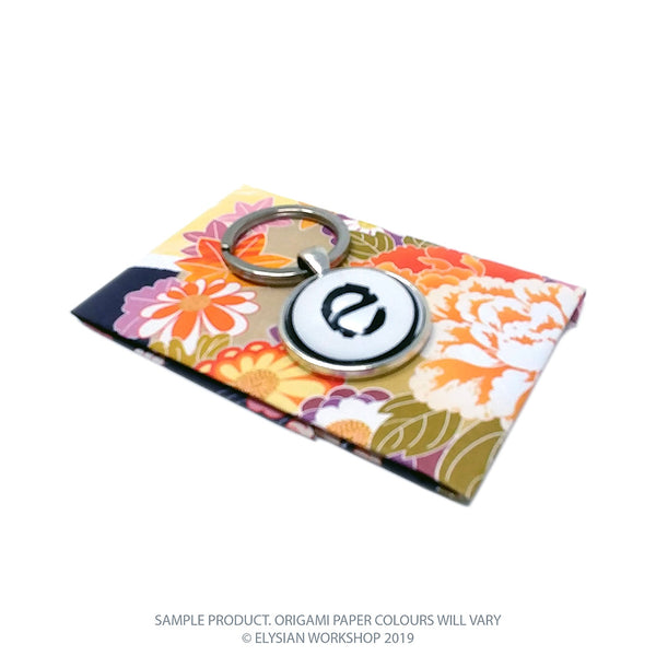 Japanese Calligraphy Kanji Peace Antique Silver Keychain