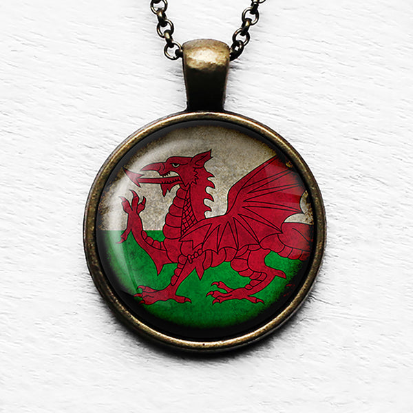 Wales Welsh Flag Pendant & Necklace