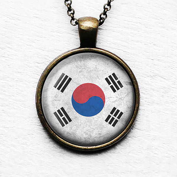South Korea South Korean Flag Pendant & Necklace