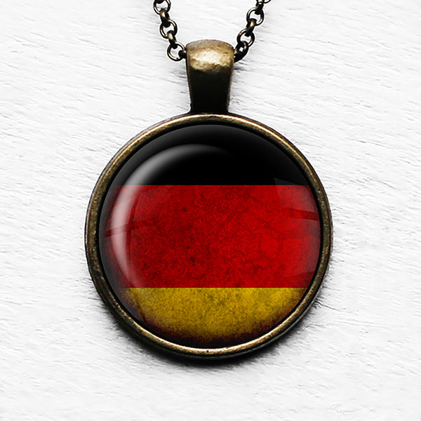 Germany German Deutschland Flag Pendant & Necklace