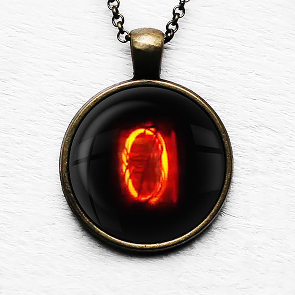 Dieselpunk Steampunk Cyberpunk Nixie Tube Print Number 0 Zero Pendant & Necklace