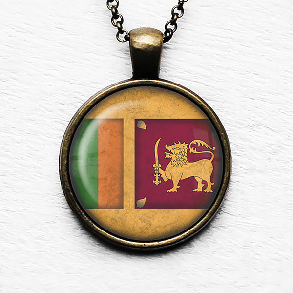 Sri Lanka Sri Lankan Flag Pendant & Necklace