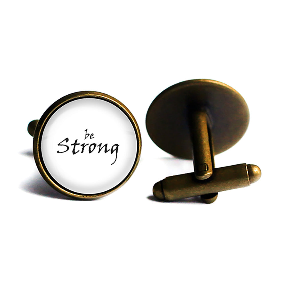 Be Strong Antique Bronze Cufflinks