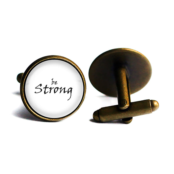 Be Strong Antique Bronze Cufflinks