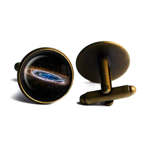 NASA Photograph Galaxy Forever Antique Bronze Cufflinks