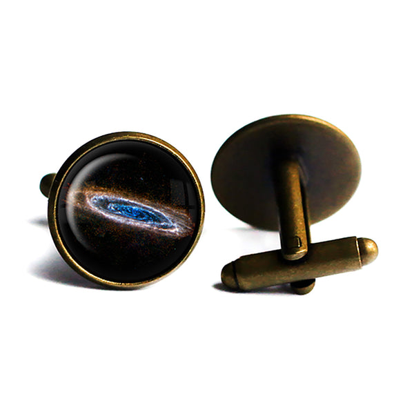 NASA Photograph Galaxy Forever Antique Bronze Cufflinks
