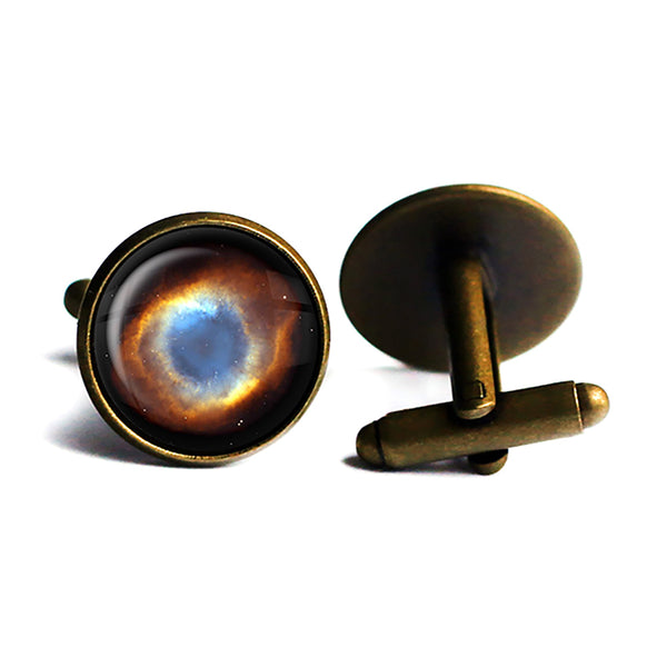 NASA Photograph Helix Nebula The Eye of God Antique Bronze Cufflinks