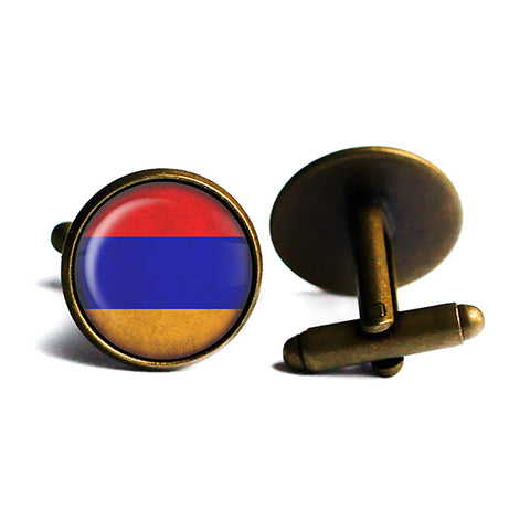 Armenia Armenian Flag Antique Bronze Cufflinks