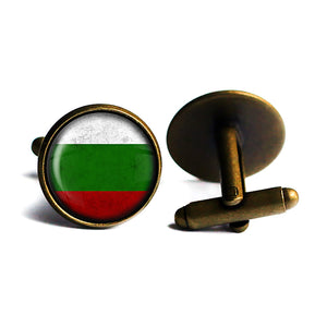 Bulgaria Bulgarian Flag Antique Bronze Cufflinks