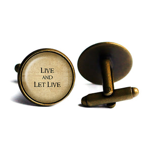 Dutch Proverb Live and Let Live Antique Bronze Cufflinks