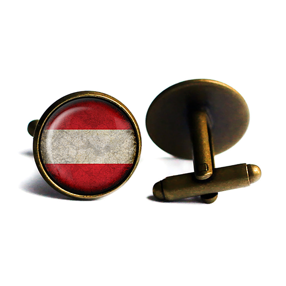 Austria Austrian Österreich Flag Antique Bronze Cufflinks