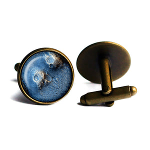 NASA Photograph The Moon Surface Antique Bronze Cufflinks
