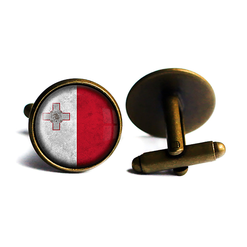 Malta Maltese Flag Antique Bronze Cufflinks