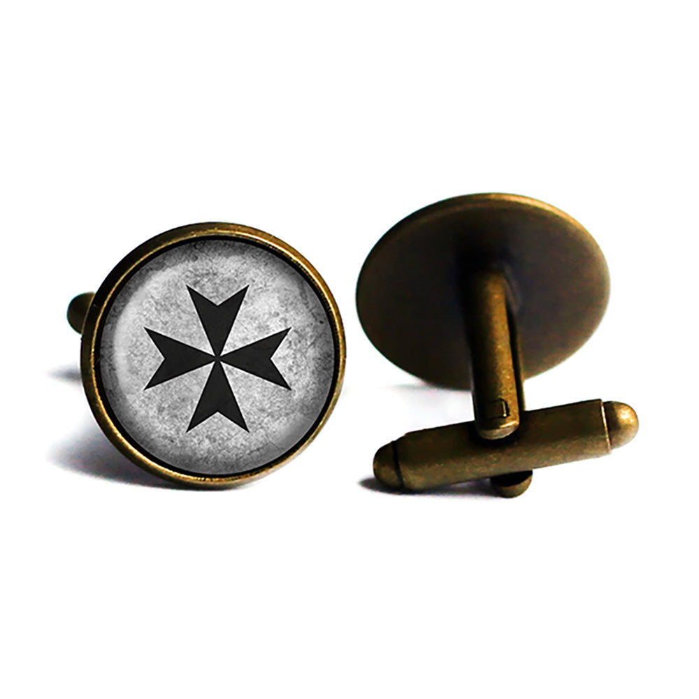 Worn Cross of the Teutonic Knights Teutones Antique Bronze Cufflinks
