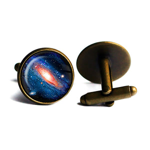NASA Photograph Whole Galaxy Antique Bronze Cufflinks